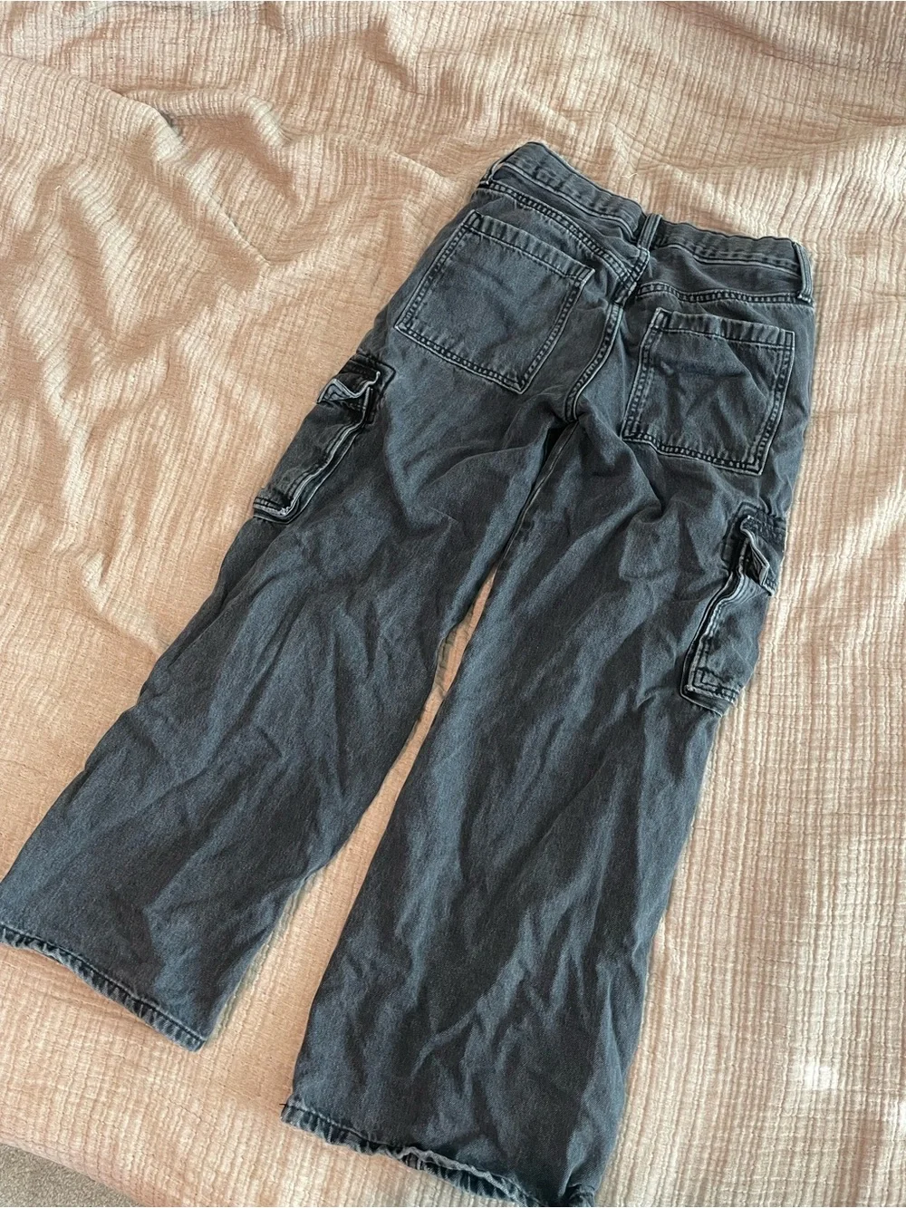 Old Navy Black Wide-Leg Cargo Jeans for Kids
